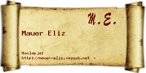 Mauer Eliz névjegykártya